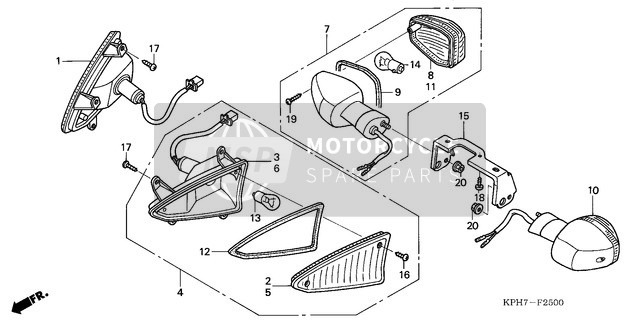 33652MATE21, Blinkerglas, Honda, 1